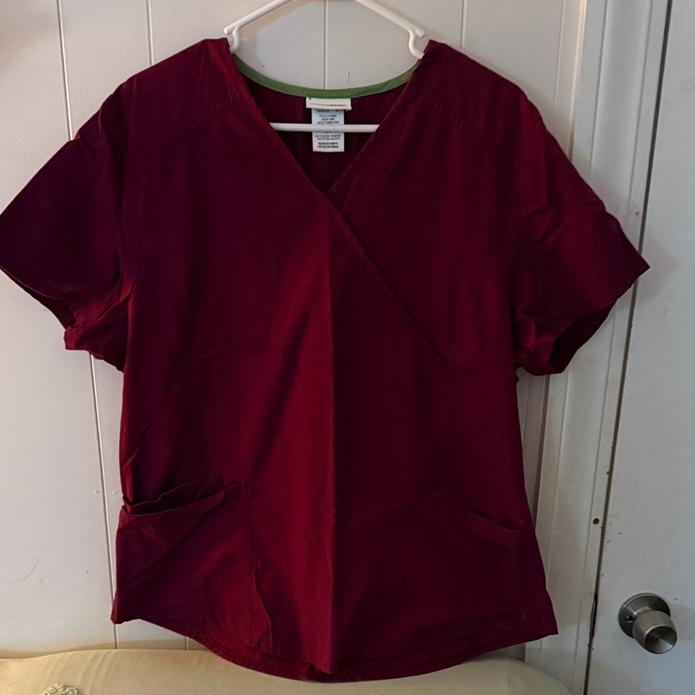 Scrubstar burgundy Crossover scrub top